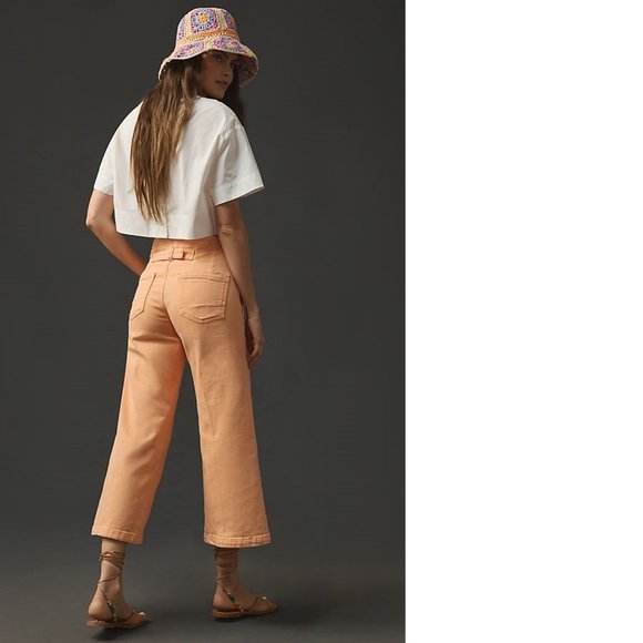 anthropologie The Kit Cropped High-Rise Wide-Leg Trouser Jeans by Pilcro 30 - Picture 3 of 6